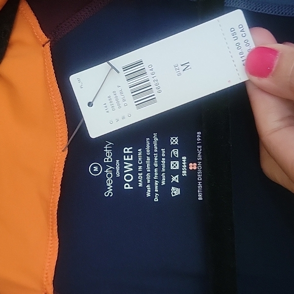 Anthropologie Sweaty Betty Blue Burgundy Power Workout Jacket XS or Medium NWT - Picture 5 of 8